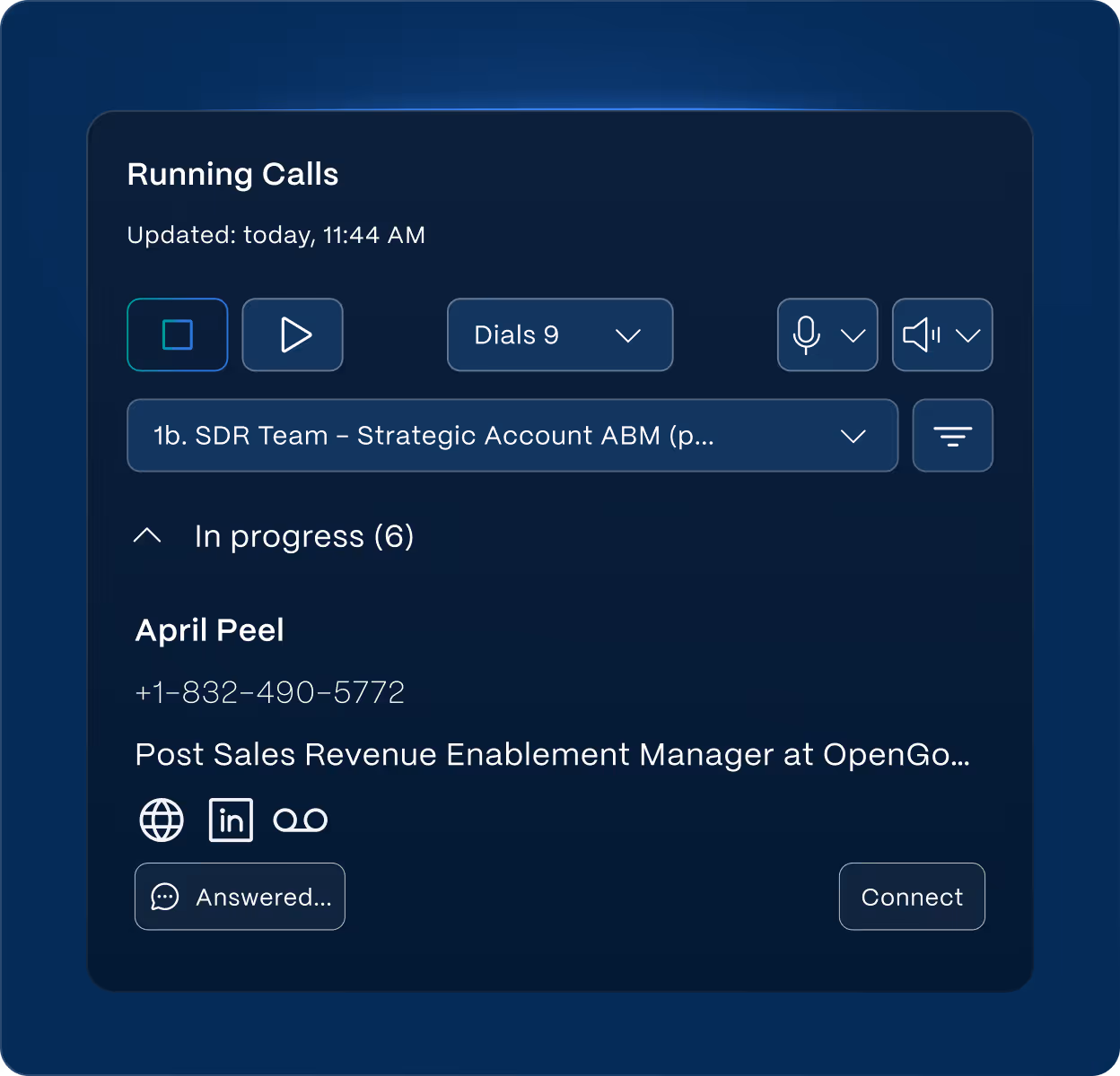 Multiple simultaneous outbound calls in progress