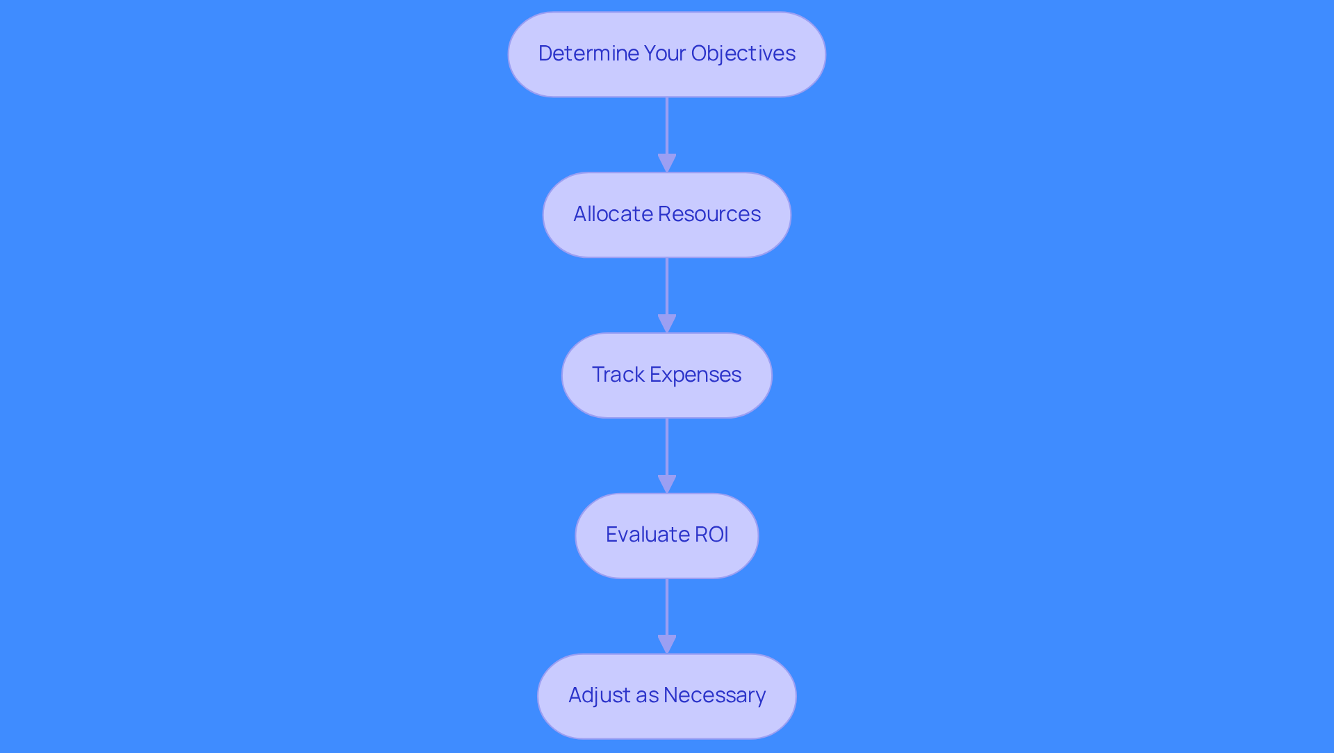 Each box represents a step in the budgeting process for lead generation. Follow the arrows to see how each step leads to the next, helping you manage your budget effectively.